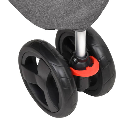 Passeggino per Cani Pieghevole Grigio 80x46x98cm Tessuto Oxford - homemem39