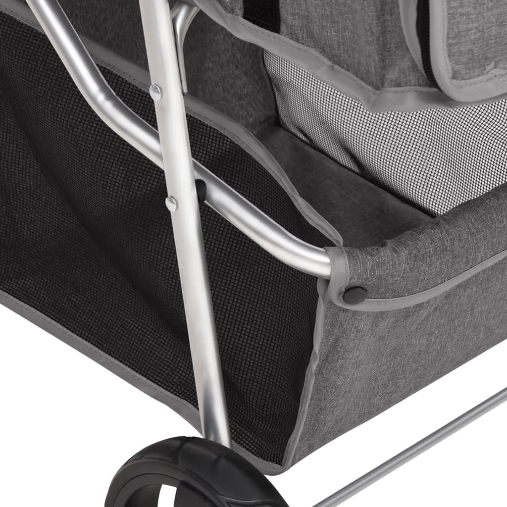 Passeggino per Cani Pieghevole Grigio 80x46x98cm Tessuto Oxford | homemem39
