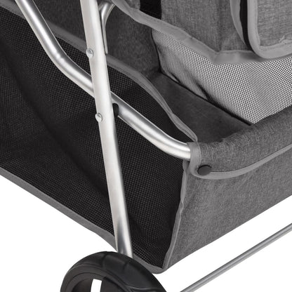 Passeggino per Cani Pieghevole Grigio 80x46x98cm Tessuto Oxford | homemem39