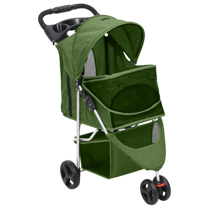 Passeggino per Cani Pieghevole Verde 80x46x98cm Tessuto Oxford - homemem39
