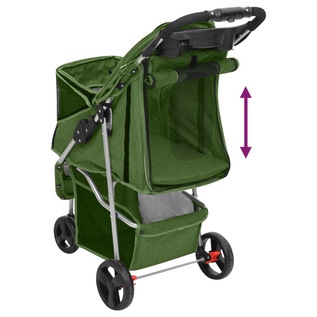 Passeggino per Cani Pieghevole Verde 80x46x98cm Tessuto Oxford | homemem39