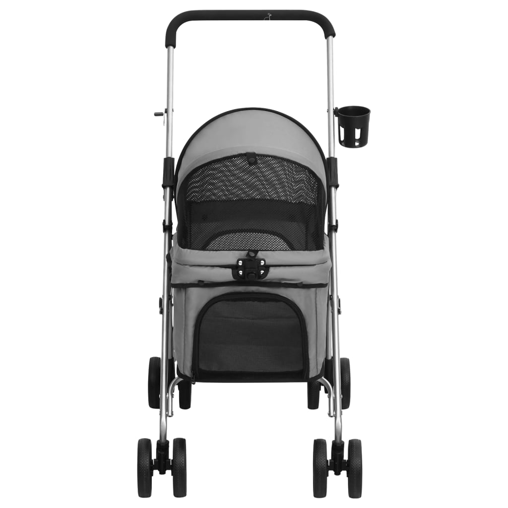 Passeggino Cani Pieghevole Grigio 76x50x100cm Tessuto Oxford | homemem39