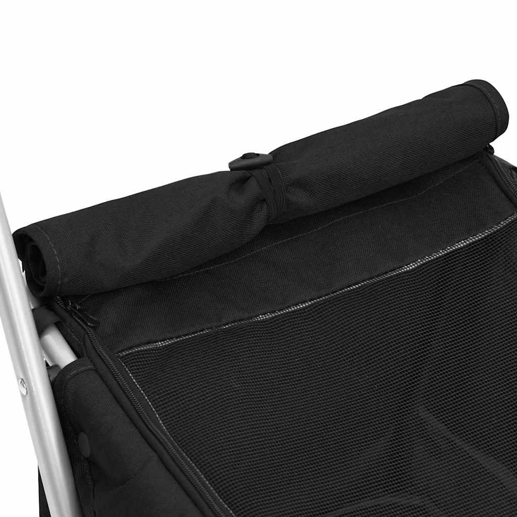 Passeggino per Cani Pieghevole Nero 100x49x96cm Tessuto di Lino | homemem39