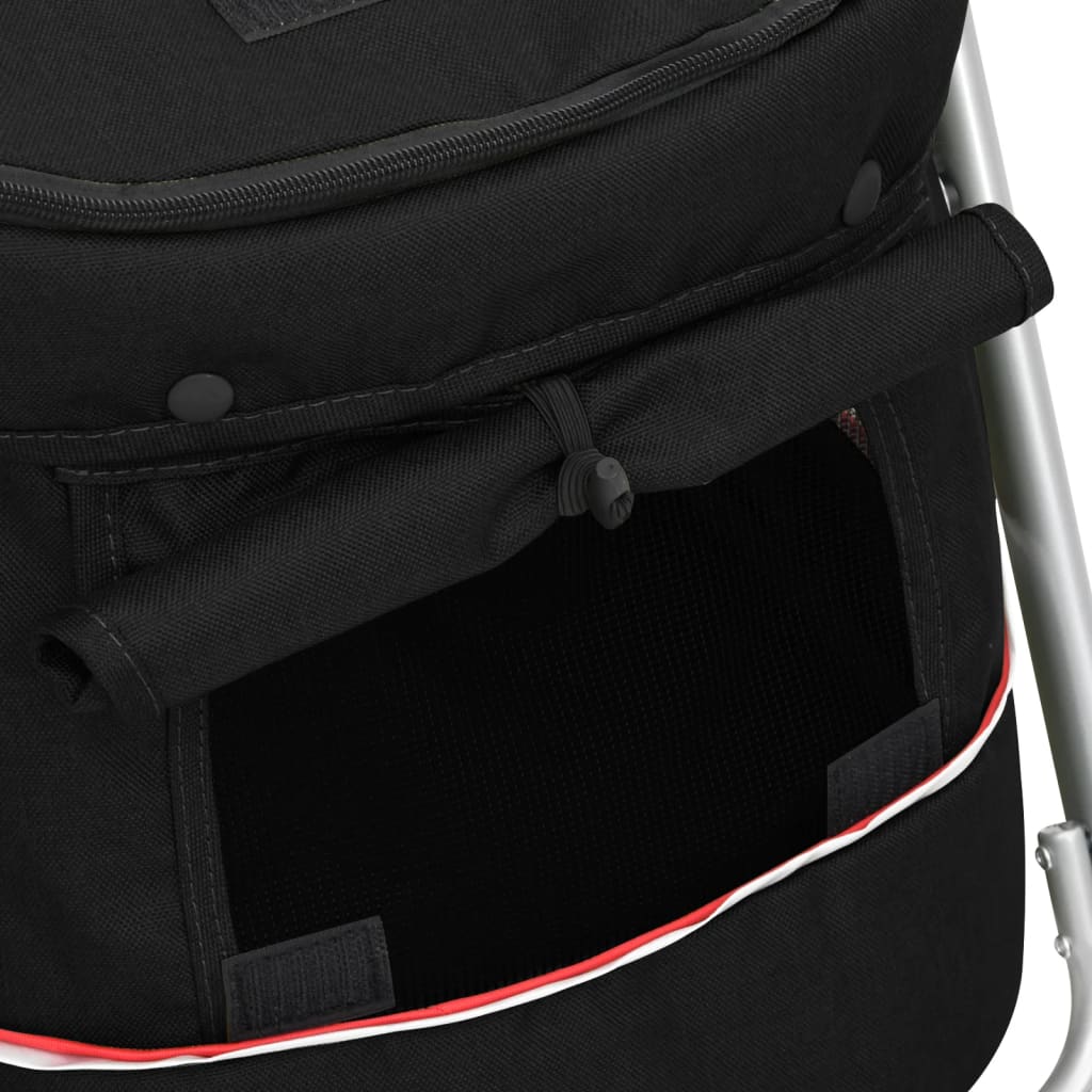 Passeggino per Cani Pieghevole Nero 100x49x96cm Tessuto di Lino - homemem39