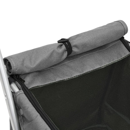 Passeggino Cani Pieghevole Grigio 100x49x96cm Tessuto di Lino | homemem39