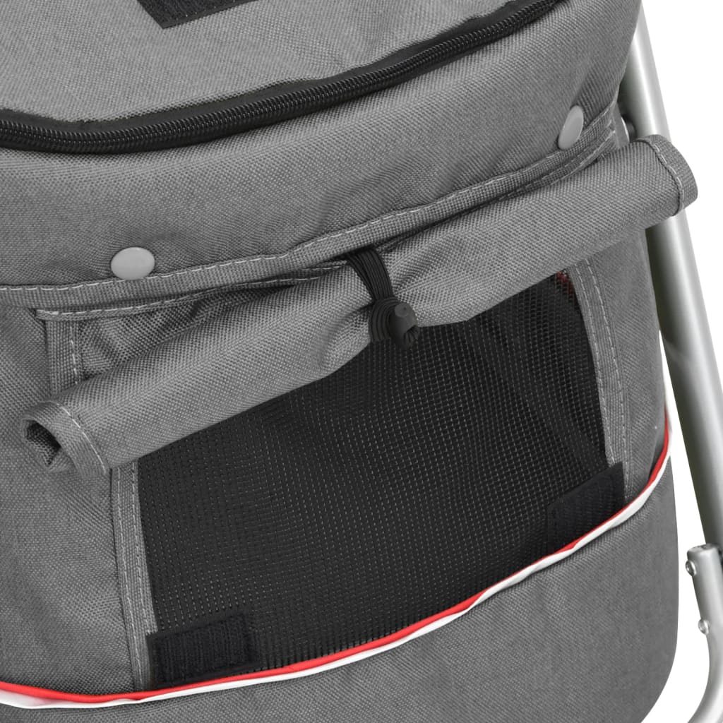 Passeggino Cani Pieghevole Grigio 100x49x96cm Tessuto di Lino | homemem39