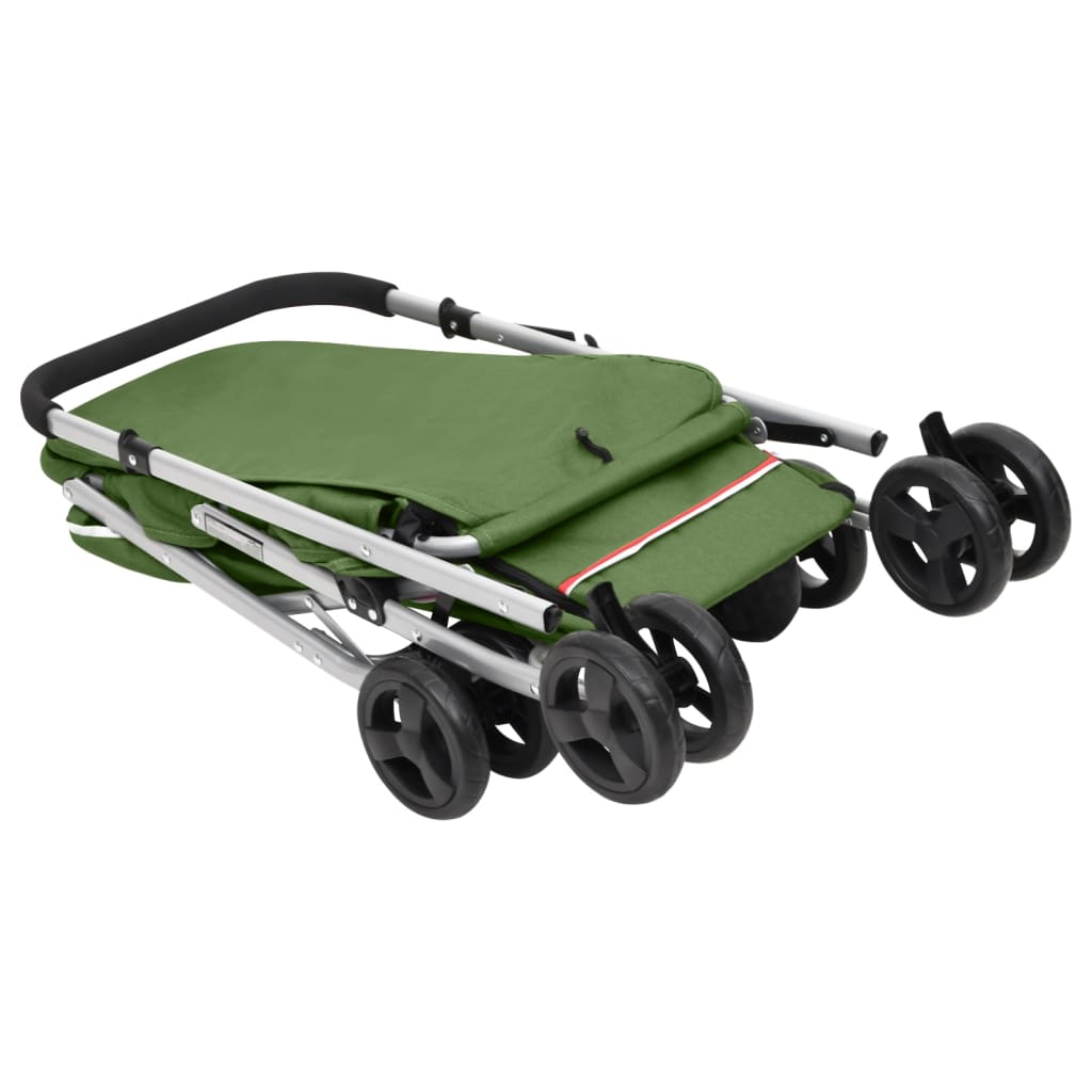 Passeggino Cani Pieghevole Verde 100x49x96cm Tessuto di Lino | homemem39