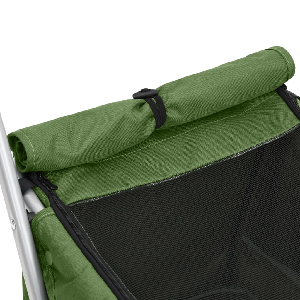 Passeggino Cani Pieghevole Verde 100x49x96cm Tessuto di Lino | homemem39
