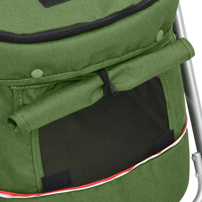Passeggino Cani Pieghevole Verde 100x49x96cm Tessuto di Lino | homemem39
