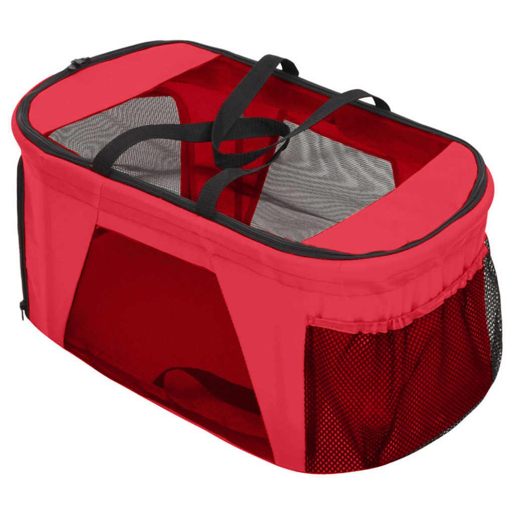 Passeggino Cani Pieghevole 2 Livelli Rosso 83x48x97cm Tessuto | homemem39
