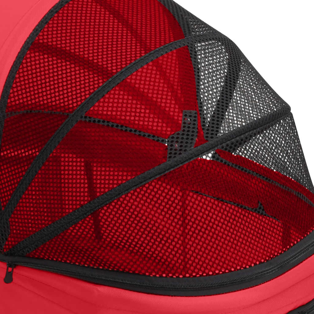 Passeggino Cani Pieghevole 2 Livelli Rosso 83x48x97cm Tessuto | homemem39