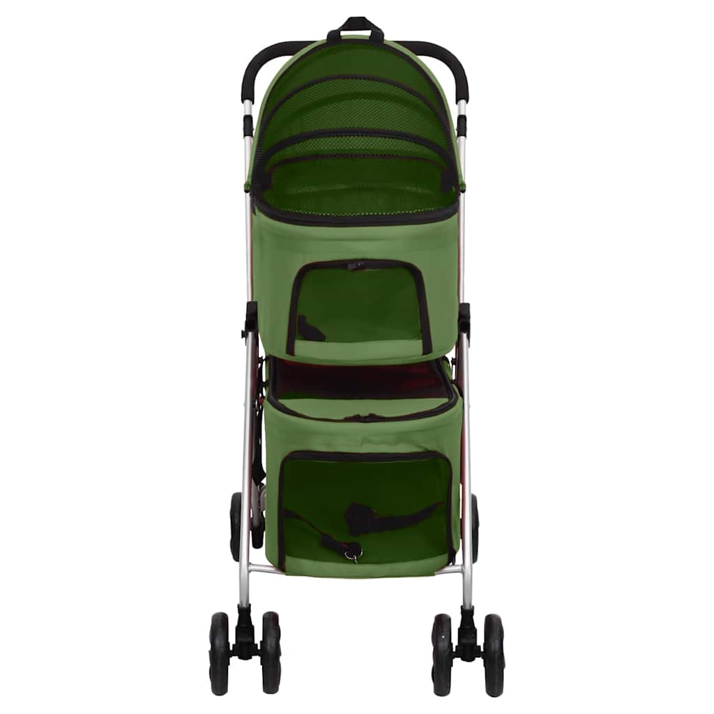 Passeggino Cani Pieghevole 2 Livelli Verde 83x48x97cm Tessuto | homemem39