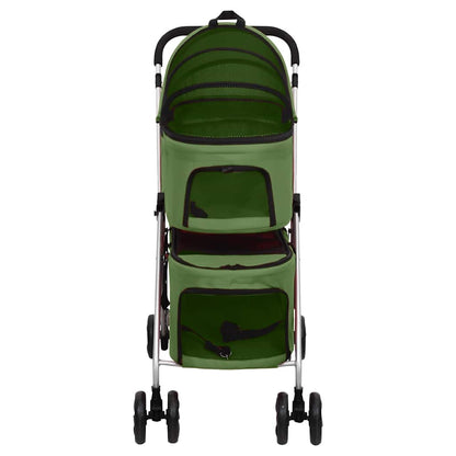 Passeggino Cani Pieghevole 2 Livelli Verde 83x48x97cm Tessuto | homemem39