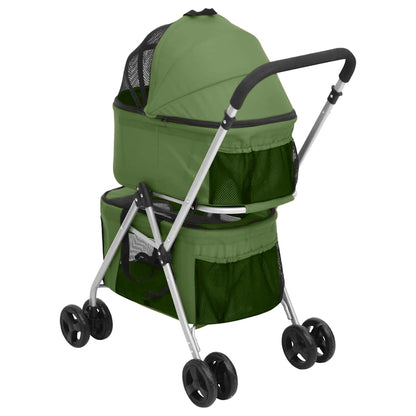 Passeggino Cani Pieghevole 2 Livelli Verde 83x48x97cm Tessuto | homemem39