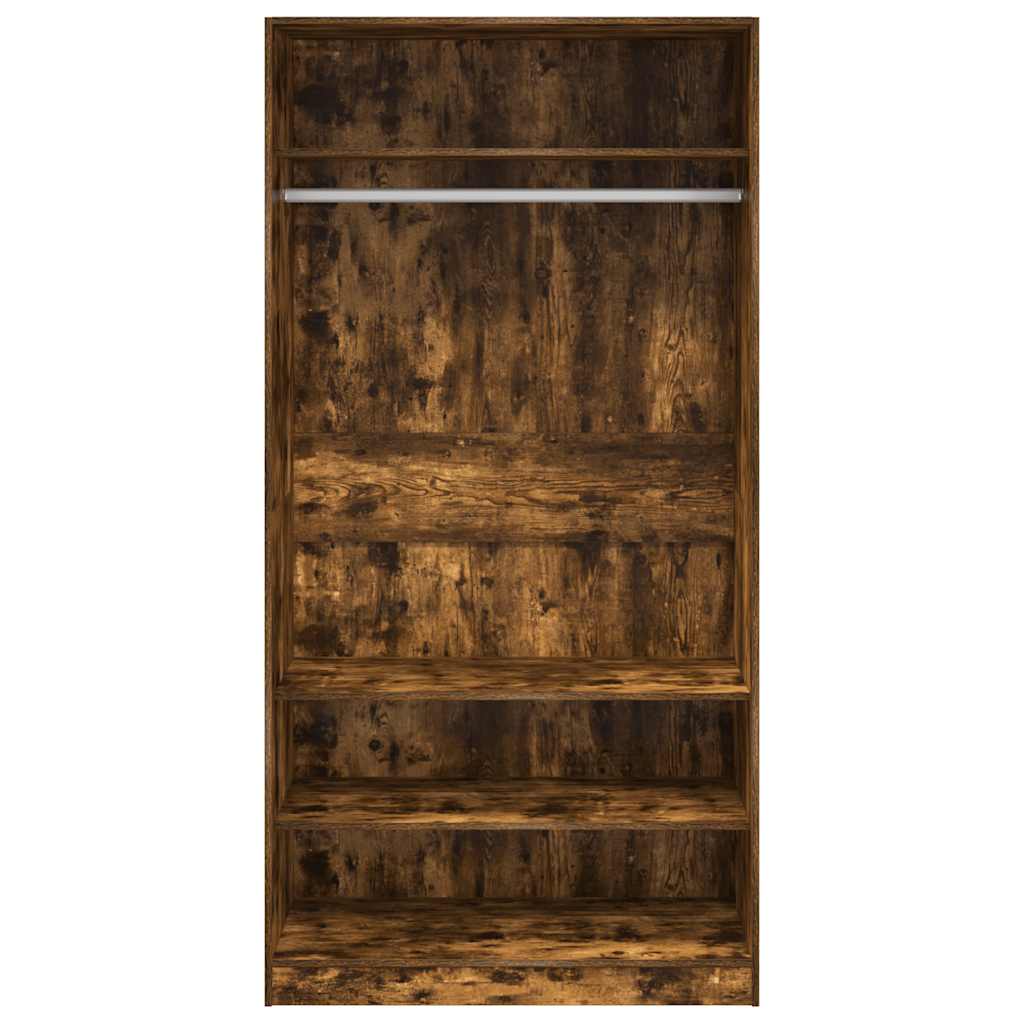 Armadio Rovere Fumo 100x50x200 cm in Legno Multistrato