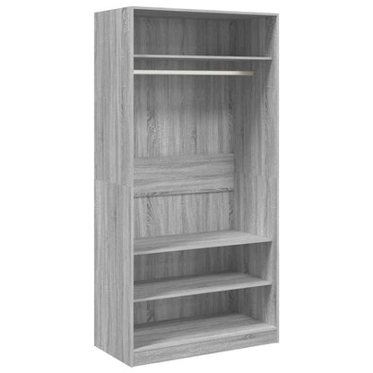Armadio Grigio Sonoma 100x50x200 cm in Legno Multistrato