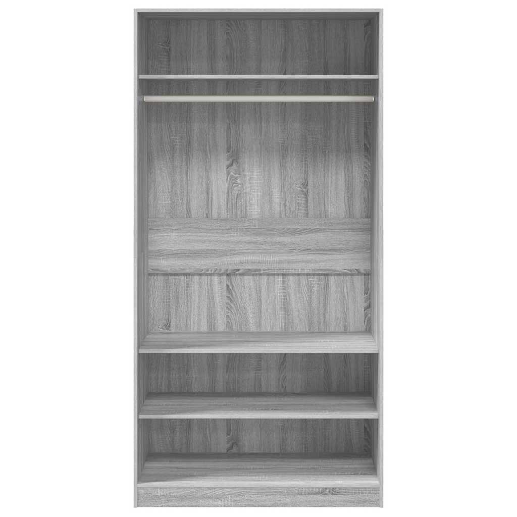 Armadio Grigio Sonoma 100x50x200 cm in Legno Multistrato