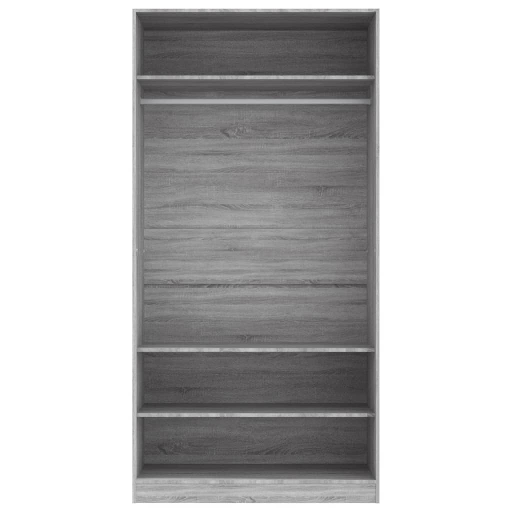 Armadio Grigio Sonoma 100x50x200 cm in Legno Multistrato - homemem39