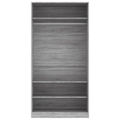 Armadio Grigio Sonoma 100x50x200 cm in Legno Multistrato - homemem39