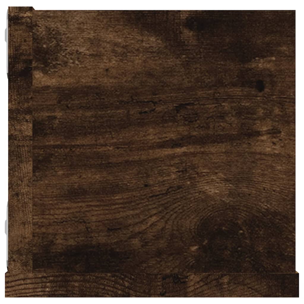 Mensola Muro Porta PC Rovere Fumo 100x18x18cm Legno Multistrato | homemem39