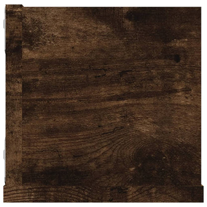 Mensola Muro Porta PC Rovere Fumo 100x18x18cm Legno Multistrato | homemem39
