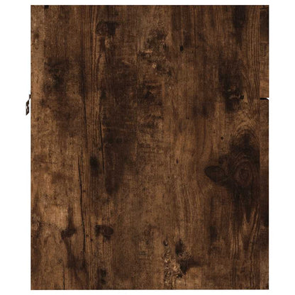 Set Mobili da Bagno 2 pz Rovere Fumo in Legno Multistrato