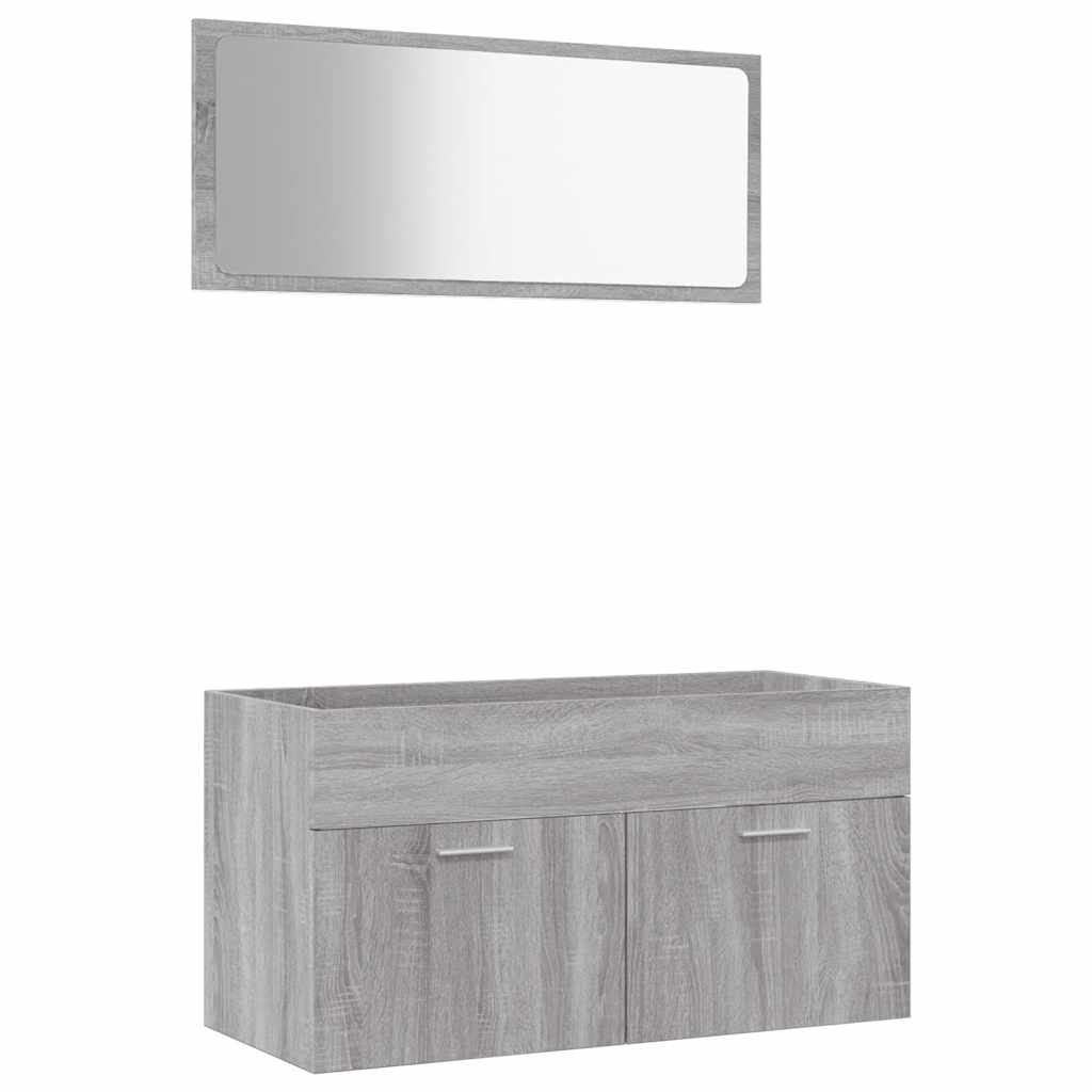 Set Mobili da Bagno 2 pz in legno multistrato