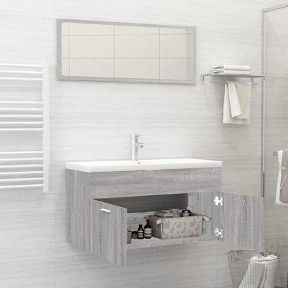 Set Mobili da Bagno 2 pz in legno multistrato