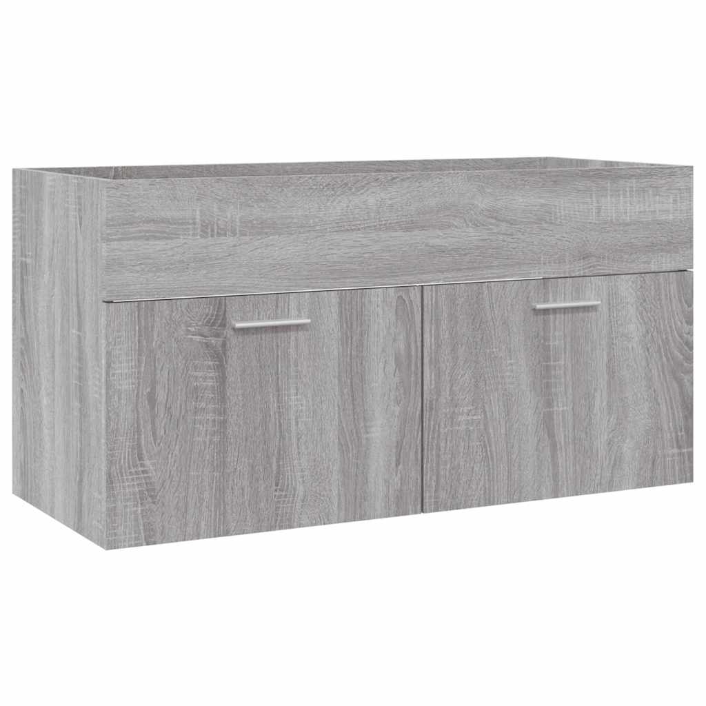 Set Mobili da Bagno 2 pz Grigio Sonoma in Legno Multistrato | homemem39