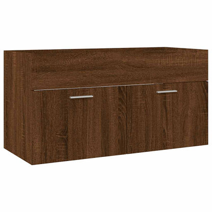 Set Mobili da Bagno 2 pz Rovere Marrone in Legno Multistrato | homemem39