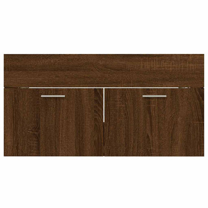 Set Mobili da Bagno 2 pz Rovere Marrone in Legno Multistrato | homemem39
