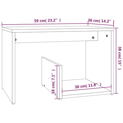 Tavolino Rovere Fumo 59x36x38 cm in Legno Multistrato