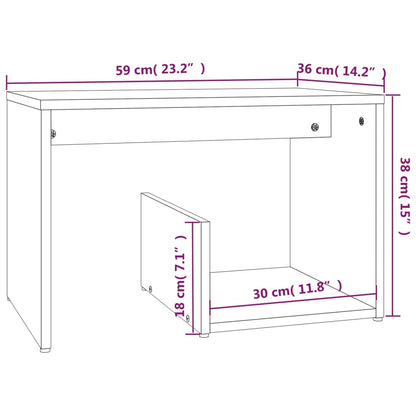 Tavolino Grigio Sonoma 59x36x38 cm in Legno Multistrato