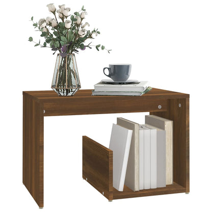 Tavolino Rovere Marrone 59x36x38 cm in Legno Multistrato | homemem39