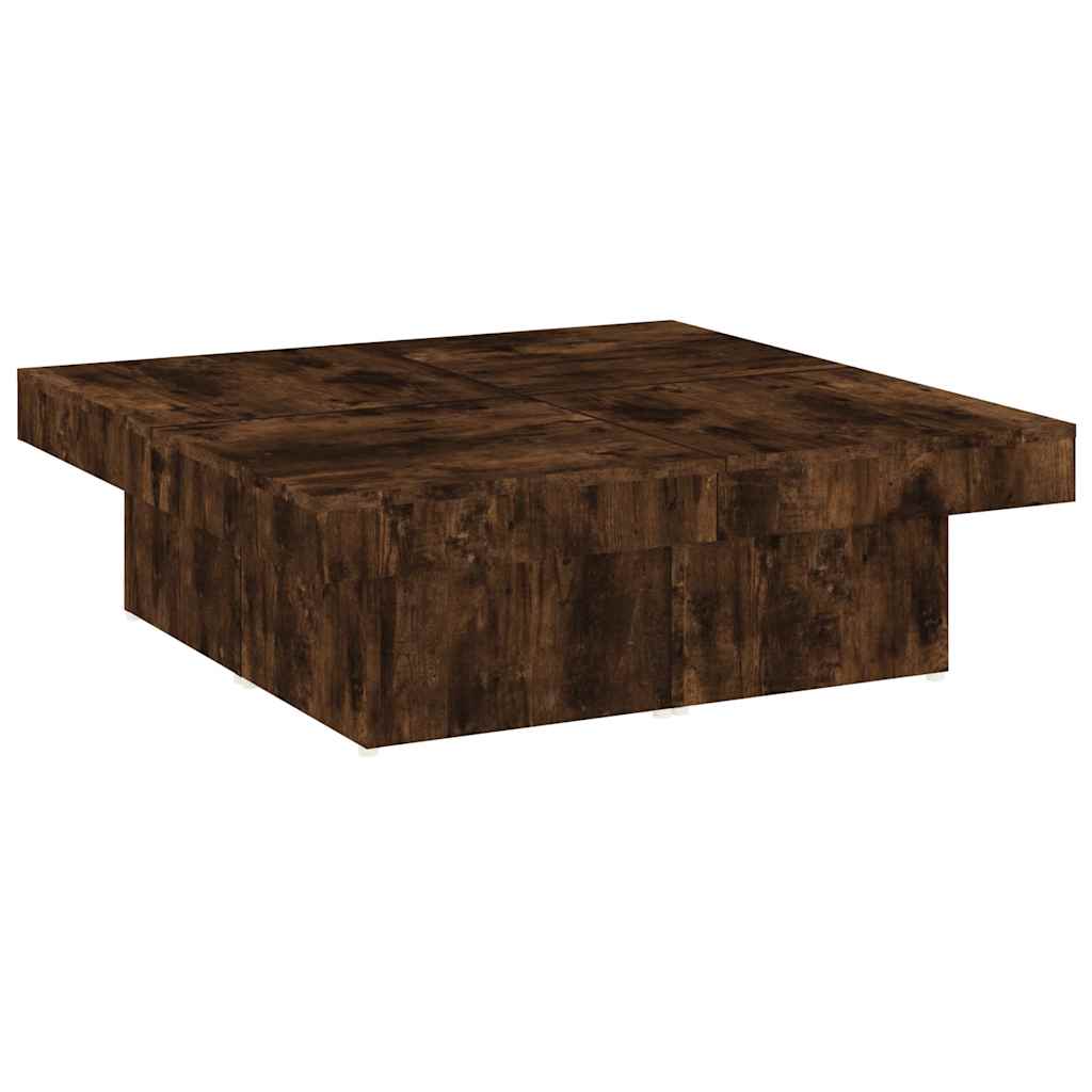 Tavolino da Salotto Rovere Fumo 90x90x28 cm Legno Multistrato | homemem39