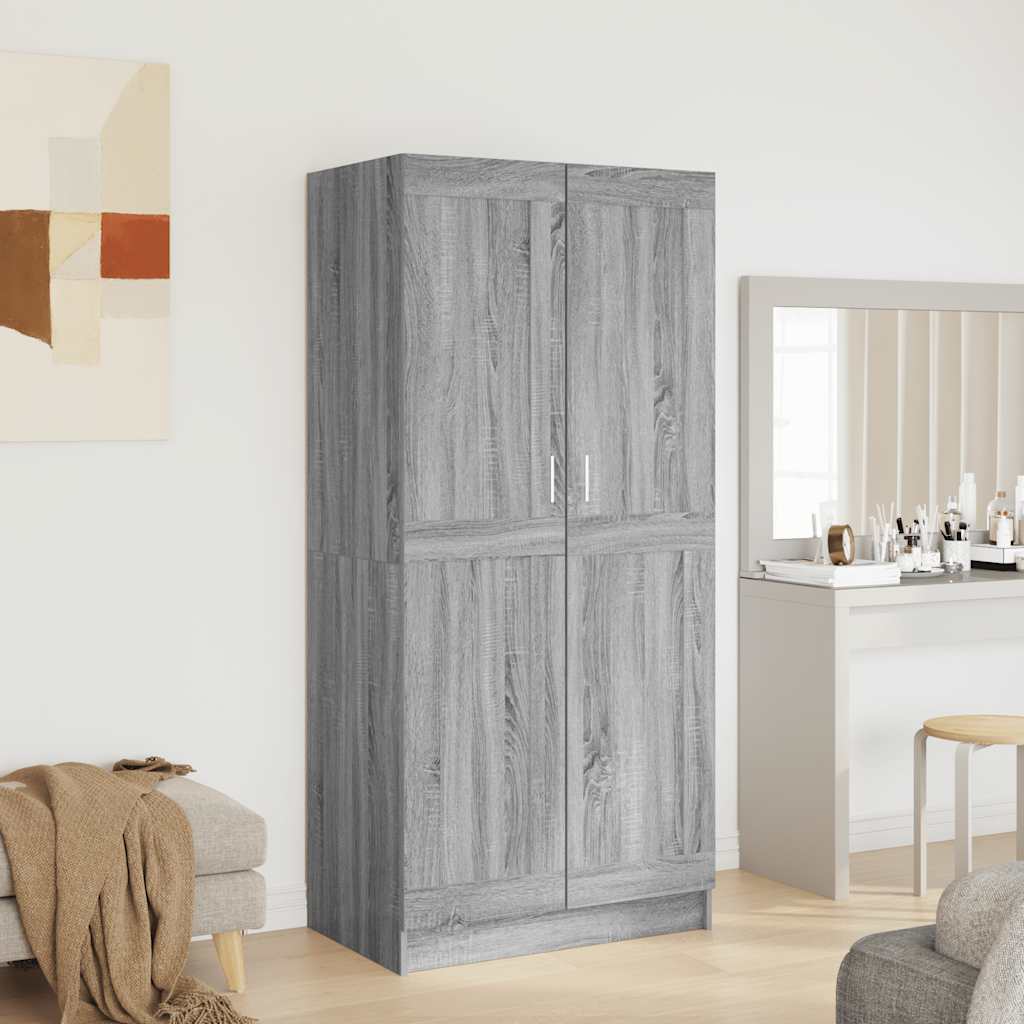 Armadio Grigio Sonoma 82,5x51,5x180 cm in Legno Multistrato