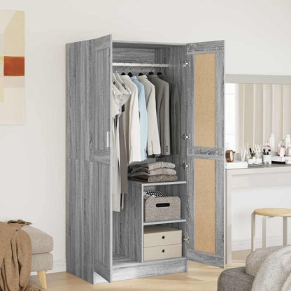 Armadio Grigio Sonoma 82,5x51,5x180 cm in Legno Multistrato