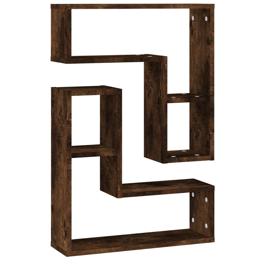 Mensole da Parete 2pz Rovere Fumo 50x15x50 cm Legno Multistrato | homemem39