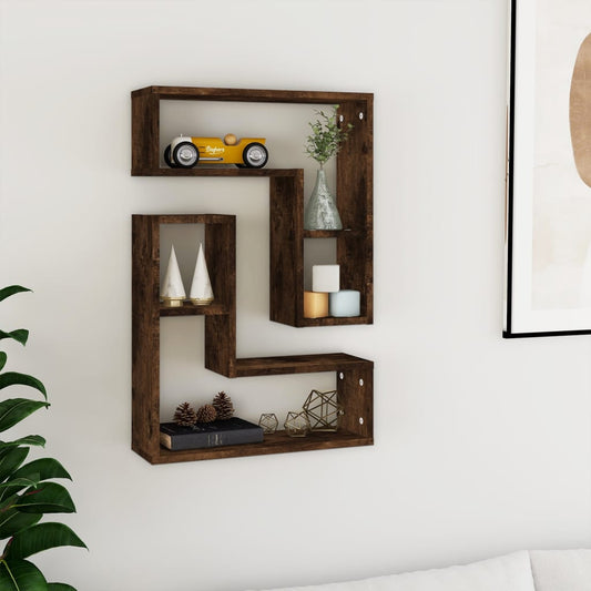 Mensole da Parete 2pz Rovere Fumo 50x15x50 cm Legno Multistrato | homemem39