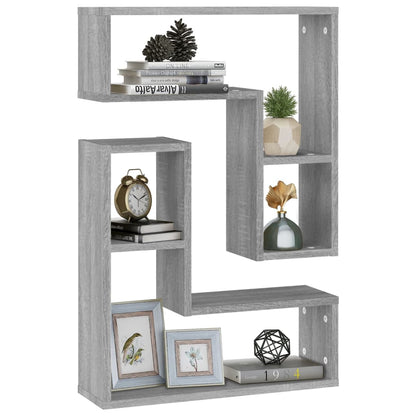Mensole a Parete 2pz Grigio Sonoma 50x15x50cm Legno Multistrato | homemem39
