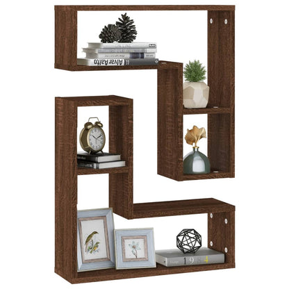 Mensole Parete 2pz Rovere Marrone 50x15x50 cm Legno Multistrato | homemem39