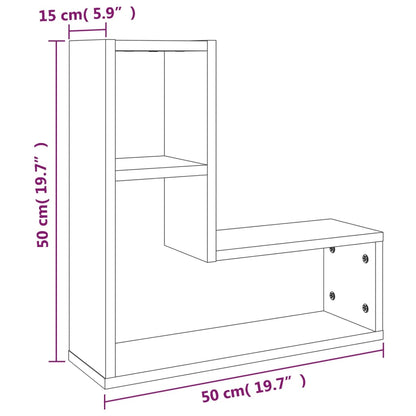 Mensole Parete 2pz Rovere Marrone 50x15x50 cm Legno Multistrato