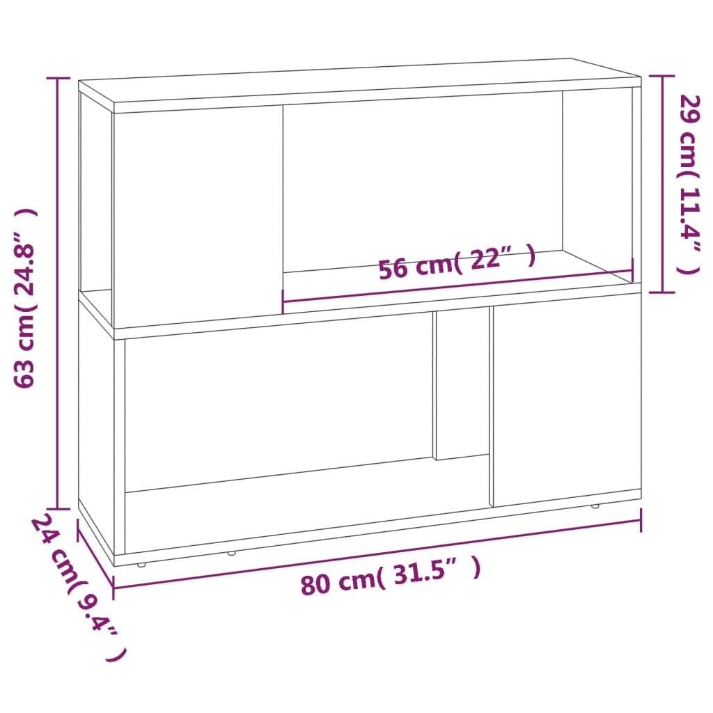 Libreria/Divisorio Rovere Marrone 80x24x63 cm | homemem39