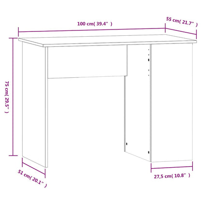 Scrivania Nera 100x55x75 cm in Legno Multistrato