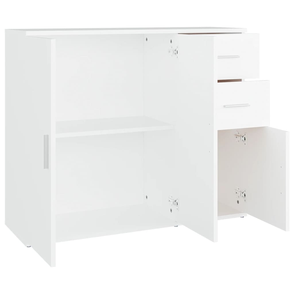Credenza Bianca 91x29,5x75 cm in Legno Multistrato