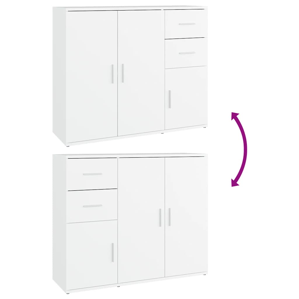 Credenza Bianca 91x29,5x75 cm in Legno Multistrato
