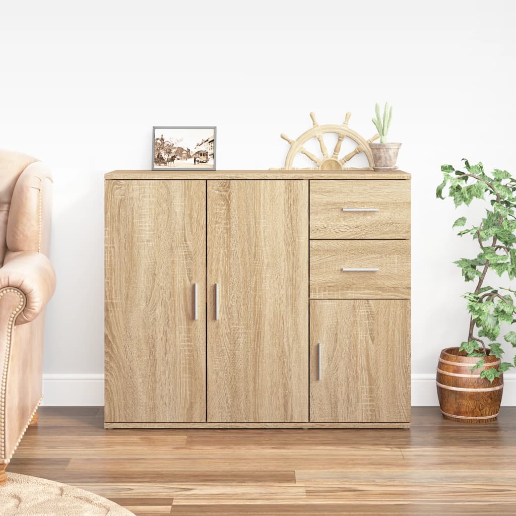 Credenza Rovere Sonoma 91x29,5x75 cm Legno ingegnerizzato