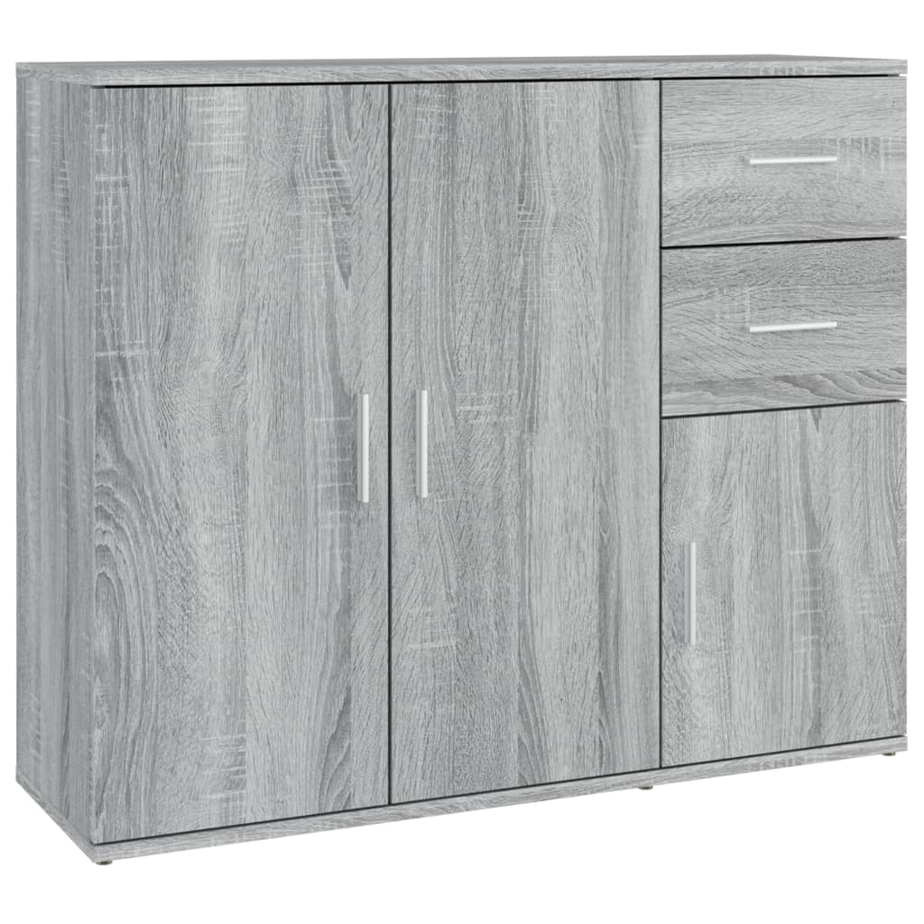 Credenza Grigio Sonoma 91x29,5x75 cm in Legno Multistrato