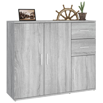 Credenza Grigio Sonoma 91x29,5x75 cm in Legno Multistrato