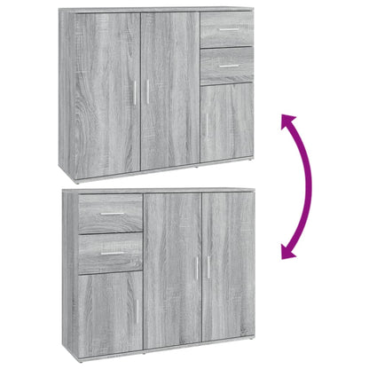 Credenza Grigio Sonoma 91x29,5x75 cm in Legno Multistrato